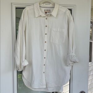 Women's Cream Button-Down Shirt PILCRO